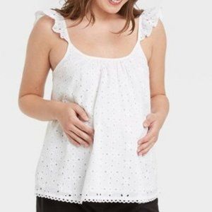 The Nines by Hatch - Flutter Eyelet Maternity Tank Top